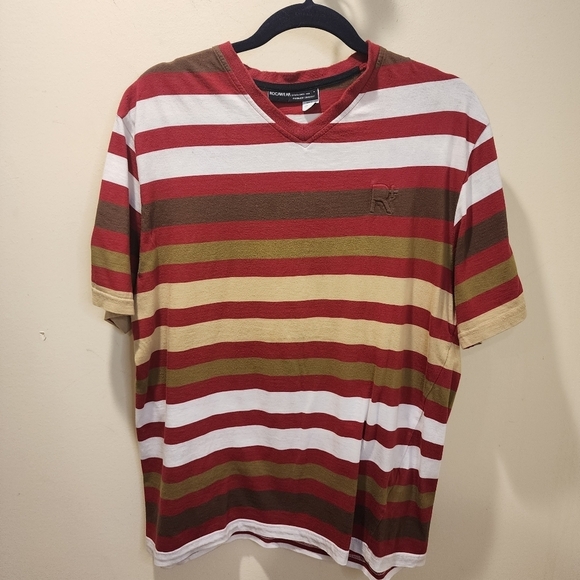 ROCAWEAR stripes men's tshirt size M - Picture 7 of 11